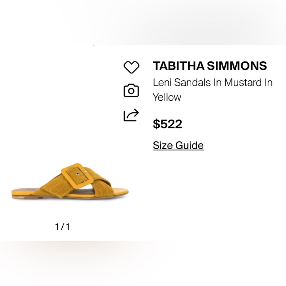 Tabitha Simmons Mustard Suede Slide Sandals.    39.5/9.5.